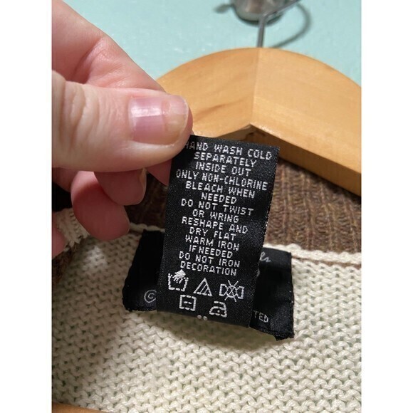 Vintage Designers Studio Women's Cream and Brown Snowman Holiday Sweater Vest XL - Picture 8 of 9